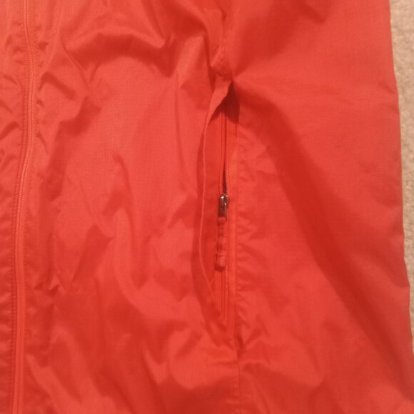 L.L. Bean Orange Rain Jacket Men Large Mesh Lined Nylon Full Zip Hooded 284386 - Picture 6 of 11